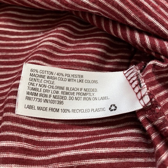 Maroon Striped V-Neck Tee - Picture 2 of 2